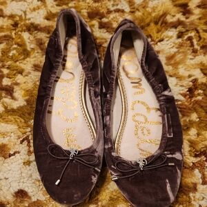 Sam Edelman Velvet Flats in Rich Brown